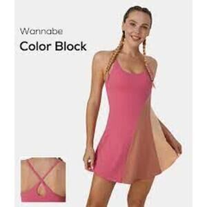 Everyday Cloudful Backless 2-in-1 Flare Activity Dress-Wannabe-Color Block XL